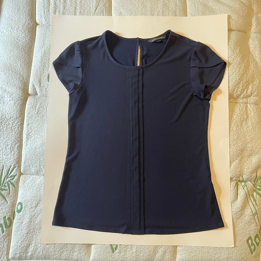 Small - 41 Hawthorn - Sleeve less Dress Shirt - Navy